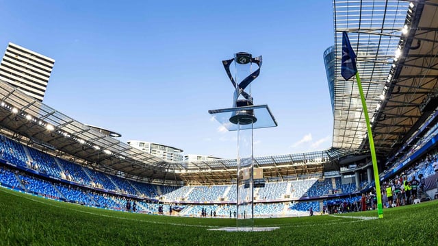 Der Pokal steht bereit beim U21-EM-Finale in Bratislava