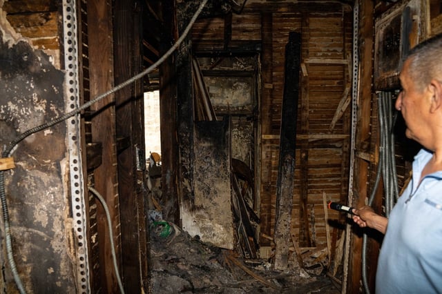 An 85yr old man who lived alone was pronounced dead at Harlem Hospital after a fire broke out inside his apartment, 1C, at 65 Sherif S Byrd Place in the Bronx on Friday June 27, 2025. 2120. An unidentified adult male was rushed to Harlem Hospital in critical condition and a 45yr old man was taken to BronxCare Hospital, whilst a 70yr old woman was taken to Jacobi Hospital.  Photos taken on Saturday June 28, 2025. 0913. (Theodore Parisienne / New York Daily News)
