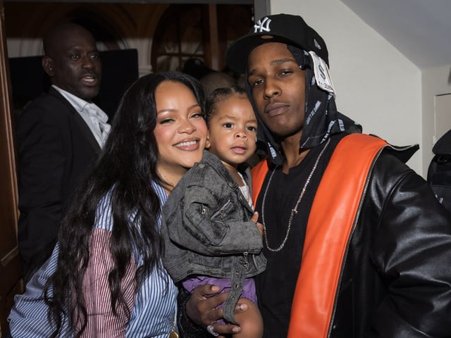 Rihanna, Riot and A$AP Rocky attend the AWGE Menswear Spring/Summer 2026 show as part of Paris Fashion Week.