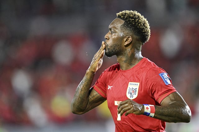 Panama&#39;s José Luis Rodríguez celebrates scoring his team&#39;s second goal during the 2026 FIFA World Cup Concacaf qualifier football match between Panama and Guyana at the Rommel Fernandez stadium in Panama City on June 6, 2024.