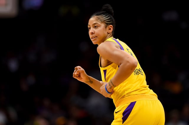 Los Angeles Sparks Candace Parker is pictured during a game against the New York Liberty at the Staples Center in Los Angeles, Tuesday, Aug. 14, 2018.  (Photo by Hans Gutknecht, Los Angeles Daily News/SCNG)