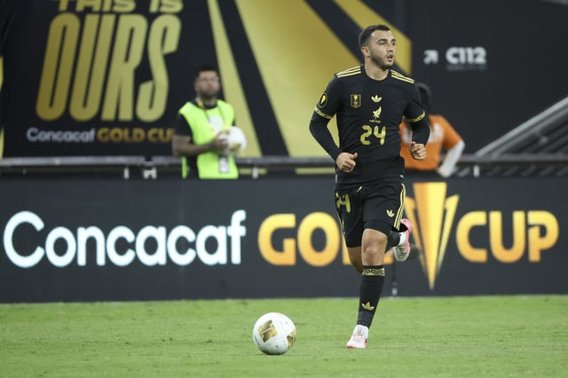 Luis Chávez #24 of Mexico dribbles the ball during the first half of a CONCACAF Gold Cup Group A match against Costa Rica at Allegiant Stadium on June 22, 2025 in Las Vegas, Nevada.