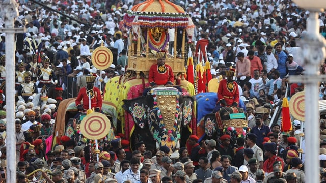 The grand Jumboo Savari at the Mysuru Dasara celebrations.