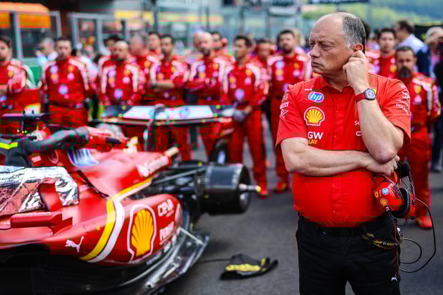 Ferrari team principal Fred Vasseur on the grid during the F1 Grand Prix of Belgium at Circuit de Spa-Francorchamps on July 28, 2024 in Spa, Belgium.