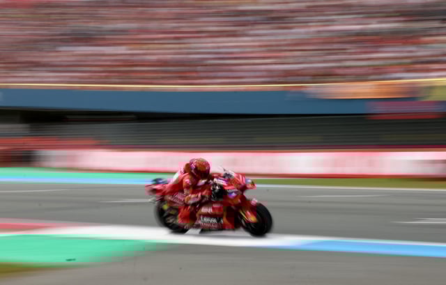 MotoGP - Grand Prix of Netherlands -TT Circuit Assen, Assen, Netherlands - June 29, 2025 Ducati Lenovo Team's Marc Marquez in action during the race REUTERS/Yves Herman