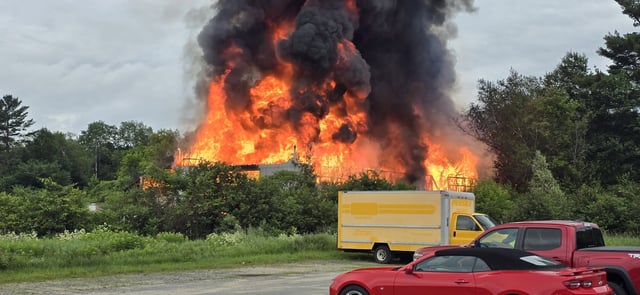 A fire burning in Littleton, New Hampshire, on Sunday, June 29, 2025.
