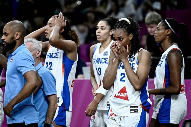 L'Equipe de France de basket après sa défaite ce dimanche 29 juin contre l'Italie.