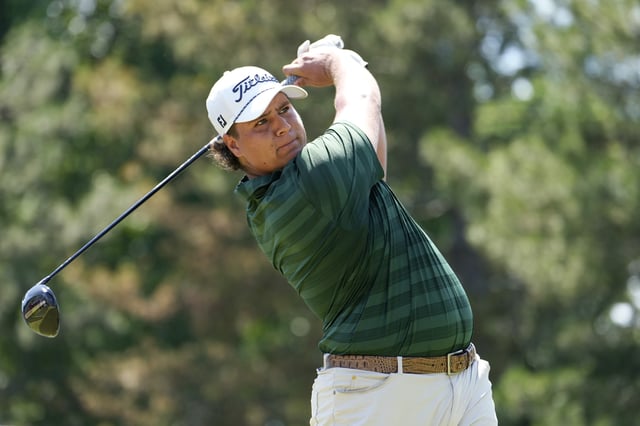 DETROIT, MICHIGAN - JUNE 29: Aldrich Potgieter of South Africa plays his shot from the fourth tee during the final round of the Rocket Classic 2025 at Detroit Golf Club on June 29, 2025 in Detroit, Michigan. (Photo by Raj Mehta/Getty Images)