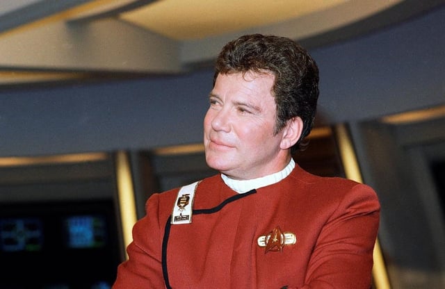 FILE - In this 1988 file photo, William Shatner, who portrays Capt. James T. Kirk, attends a photo opportunity for the film "Star Trek V: The Final Frontier." 