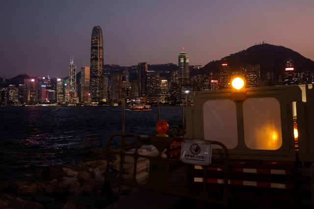 A general view shows West Kowloon Cultural District and skyline buildings during sunset in Hong Kong, China October 28, 2022. REUTERS/Tyrone Siu/File Photo