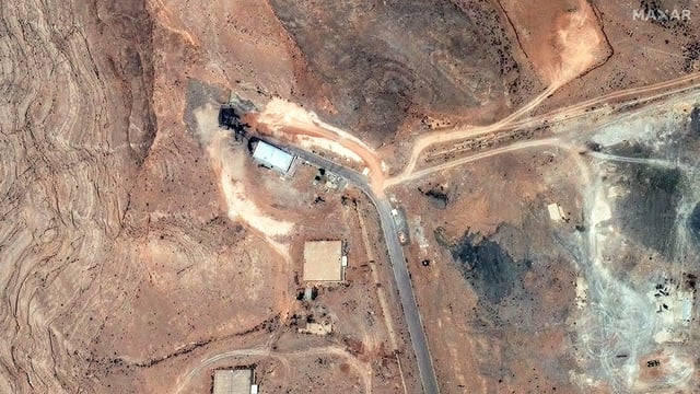 A satellite image shows damage to the tunnel entrances of the Isfahan Nuclear Technology Research Center, following US airstrikes amid the Iran-Israel conflict, in Isfahan, Iran, June 22, 2025.