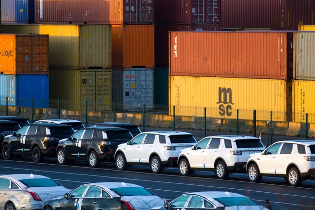 Range Rover for export at Liverpool, Merseyside