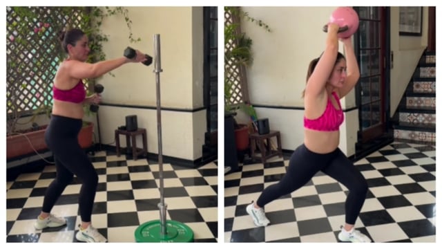 Kareena Kapoor gives fitness motivation with her intense, full-body workout routine.