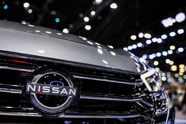 The Nissan logo is displayed at the 46th Bangkok International Motor Show in Bangkok, Thailand, March 24, 2025. REUTERS/Chalinee Thirasupa/File Photo
