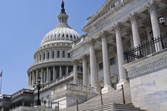 The Capitol is seen is seen as Senate Republicans work to pass President Donald Trump's bill of tax breaks and spending cuts by his July Fourth deadline, in Washington, Sunday, June 29, 2025. (AP Photo/J. Scott Applewhite)