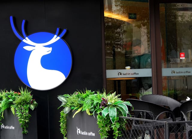 A Luckin Coffee location China. Monday marks the first day it's expanding to the US.