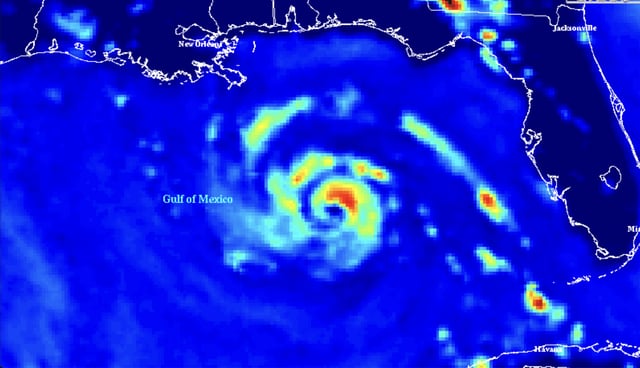 An SSMI image of Hurricane Ida in August 2021.