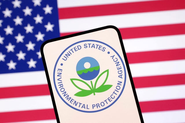United States Environmental Protection Agency logo and U.S. flag are seen in this illustration taken April 23, 2025. REUTERS/Dado Ruvic/Illustration/File Photo