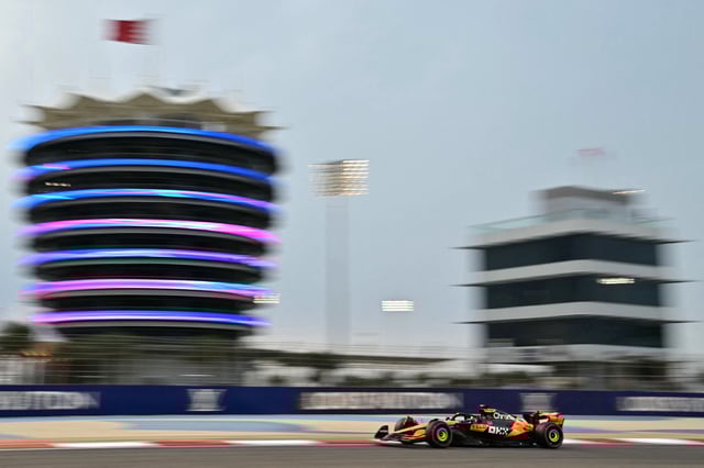 McLaren&#39;s Australian driver Oscar Piastri drives on the third day of the Formula One pre-season testing at the Bahrain International Circuit in Sakhir on February 28, 2025.