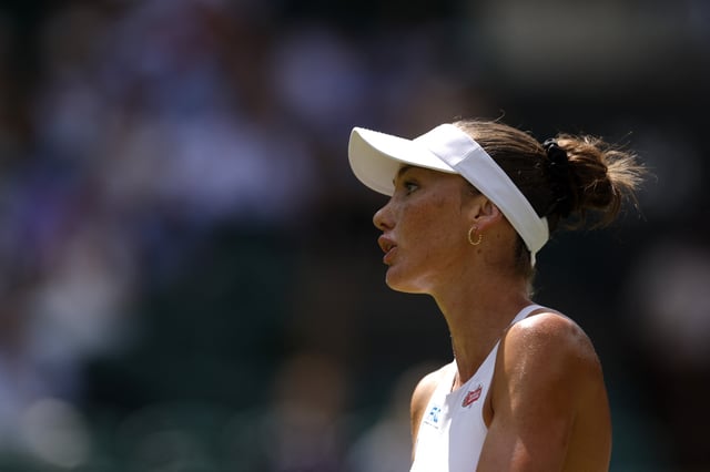 Tennis - Wimbledon - All England Lawn Tennis and Croquet Club, London, Britain - June 30, 2025 Canada's Carson Branstine reacts during her first round match against Belarus' Aryna Sabalenka REUTERS/Andrew Couldridge