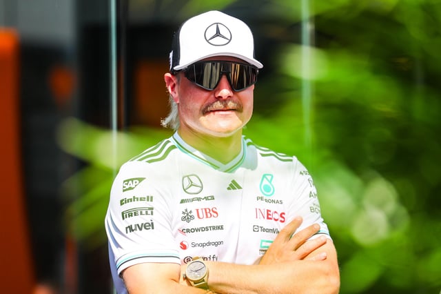 Valtteri Bottas of Finland and Mercedes look son in the paddock during previews ahead of the F1 Grand Prix of Emilia-Romagna at Autodromo Internazionale Enzo e Dino Ferrari on May 15, 2025 in Imola, Italy.