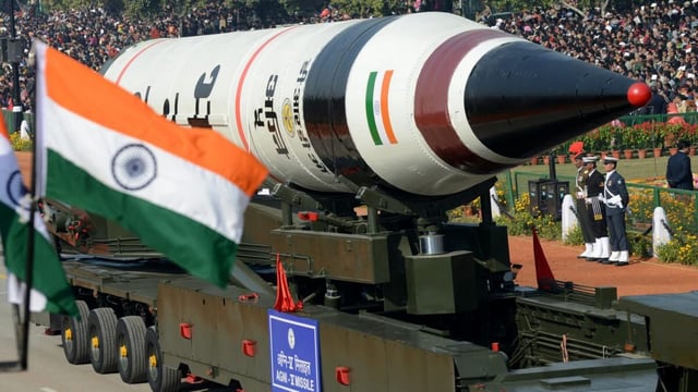 The Agni-5 missiles have a range of over 5,000 kms and carries conventional weapons.