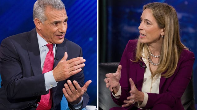 Former Assemblyman Jack Ciattarelli (left), and Rep. Mikie Sherrill (right).