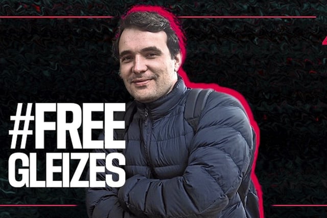 Un visuel de la campagne de l’association Reporters sans frontières pour la libération du journaliste sportif Christophe Gleizes, emprisonné en Algérie.
