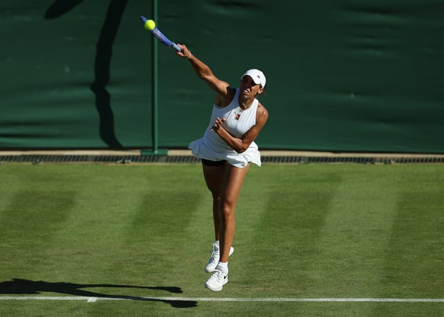 Tennis - Wimbledon - All England Lawn Tennis and Croquet Club, London, Britain - June 30, 2025 Madison Keys of the U.S. reacts during her first round match against Romania's Elena-Gabriela Ruse REUTERS/Isabel Infantes