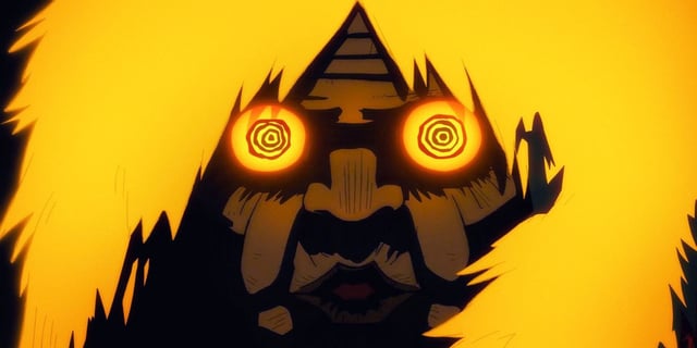 Image from 'DanDaDan: Evil Eye' shows Turbo Granny transformed.