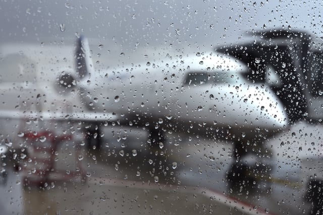 An airplane sits at Denver International Airport in Denver, Colorado on June 20, 2019.