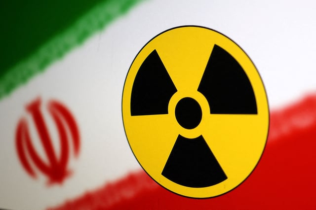 Nuclear symbol and Iran flag are seen in this illustration, July 21, 2022. REUTERS/Dado Ruvic/Illustration/File Photo