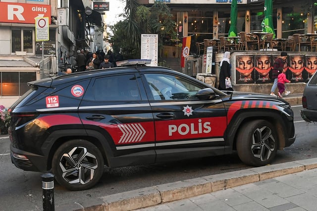 A Turkish police car in the city of Istanbul on October 23, 2024.