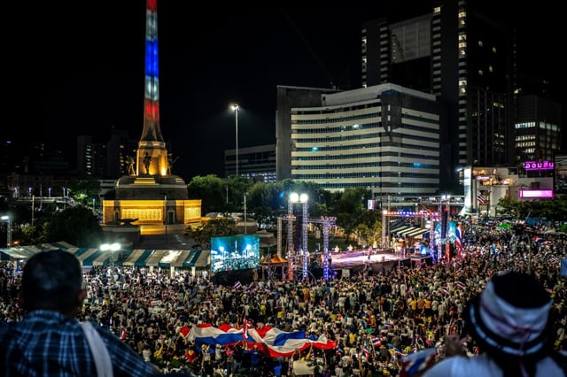 Manifestation pour demander le départ de la Première ministre thaïlandaise Paetongtarn Shinawatra, le 28 juin 2025 à Bangkok