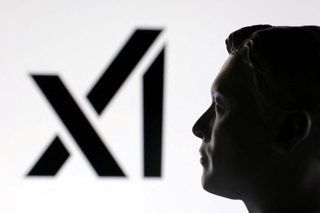 A 3D-printed miniature model of Elon Musk and the xAI logo are seen in this illustration taken January 23, 2025. REUTERS/Dado Ruvic/Illustration/File Photo