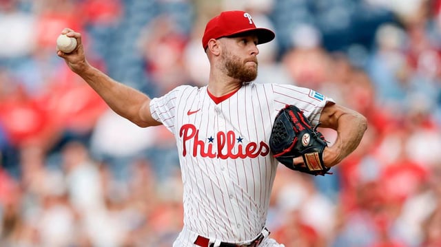 Philadelphia Phillies pitcher Zack Wheeler finished with 10 strikeouts over eight innings against the San Diego Padres on Monday, June 30, 2025, Citizens Bank Park in Philadelphia. (Yong Kim/The Philadelphia Inquirer/TNS)