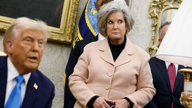 President Trump and White House Chief of Staff Susie Wiles at the White House in February. Photo: Anna Moneymaker/Getty Images