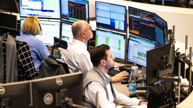Händler an der Frankfurter Börse.