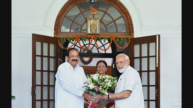 Prime Minister Narendra Modi meets Vice President M. Venkaiah Naidu, in New Delhi, on May 26, 2019. (Photo: Twitter/@narendramodi)