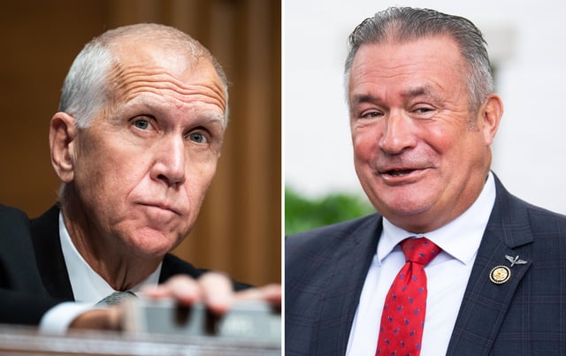 Sen. Thom Tillis of North Carolina and Rep. Don Bacon of Nebraska, both Republicans, have announced they will not seek reelection in 2026. (Images by Tom Williams/CQ-Roll Call Inc. via Getty Images)