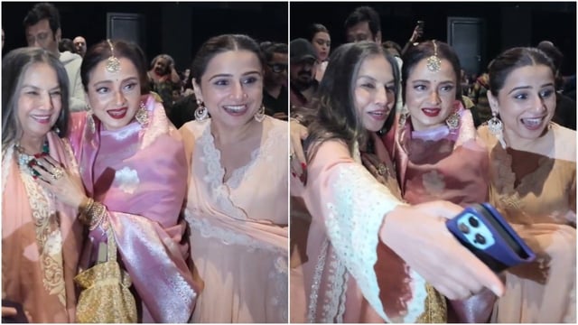 Vidya Balan, Rekha share a hug at Umrao Jaan screening, Shabana Azmi joins. Watch