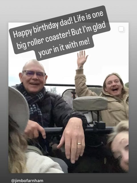 A photo of John Farnham with his son James. Posted by James. Supplied/Instagram