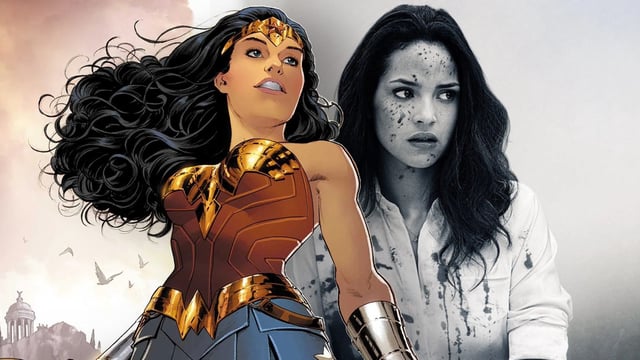 Wonder Woman in the DC comics and Adria Arjona in the Belko Experiment
