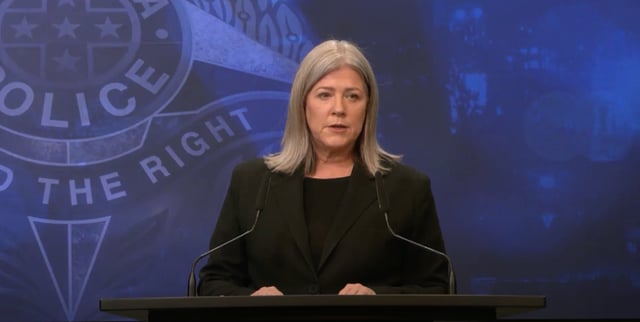 Victoria Police Acting Commander Janet Stevenson addresses media about the childcare worker's arrest on Tuesday, July 1.