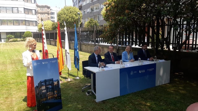 Presentación del Centro de excelencia de aeroespacial y defensa, esta mañana en Vigo.
