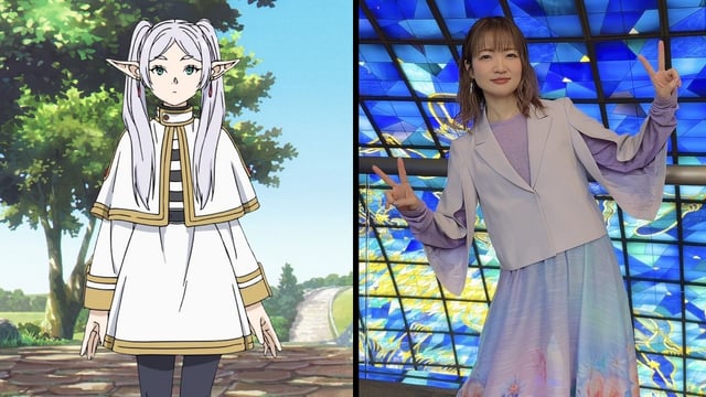 Frieren next to Atsumi Tanezaki