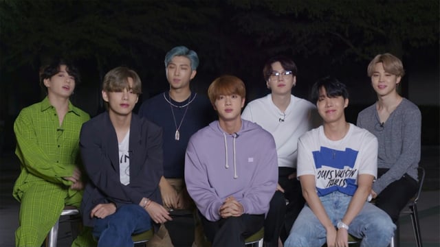 Le groupe de K-pop BTS lors de la cérémonie des MTV Video Music Awards, le 30 août 2020 à New York
