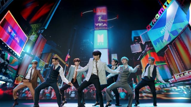 Le groupe de K-pop BTS lors de la cérémonie des MTV Video Music Awards, le 30 août 2020 à New York