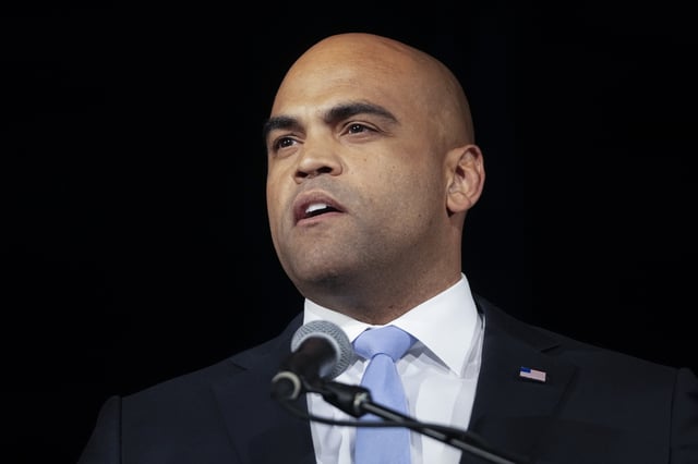 Colin Allred speaks during a watch party on election night, Tuesday, Nov. 5, 2024, in Dallas, Texas.