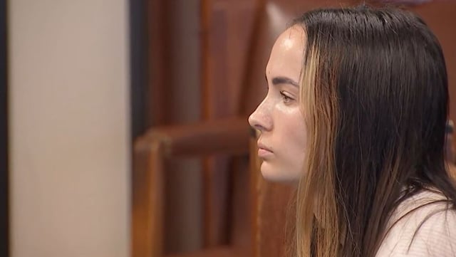 Shelby Hewitt appears in court on Dec. 12, 2023.